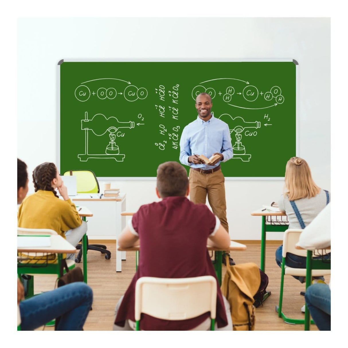 Parrot Non-Magnetic Aluminium Frame Chalk Board 1800x900mm BD2869