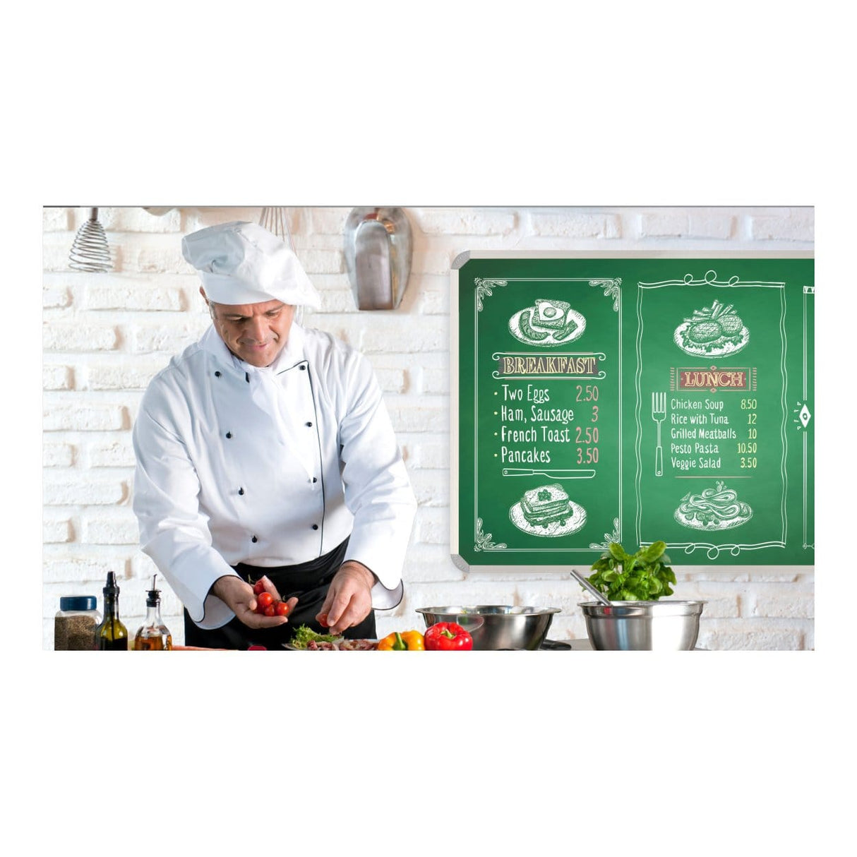 Parrot Non-Magnetic Aluminium Frame Chalk Board 1800x900mm BD2869