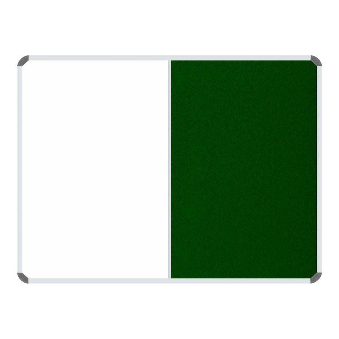 Parrot 1200mm × 900mm Non-Magnetic Combination Whiteboard with Green Felt BD3041G