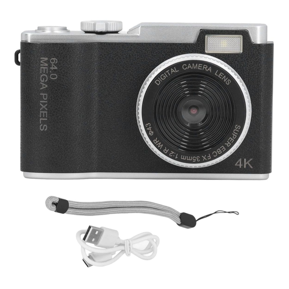 Compact 48MP 16X Zoom Digital Camera Black