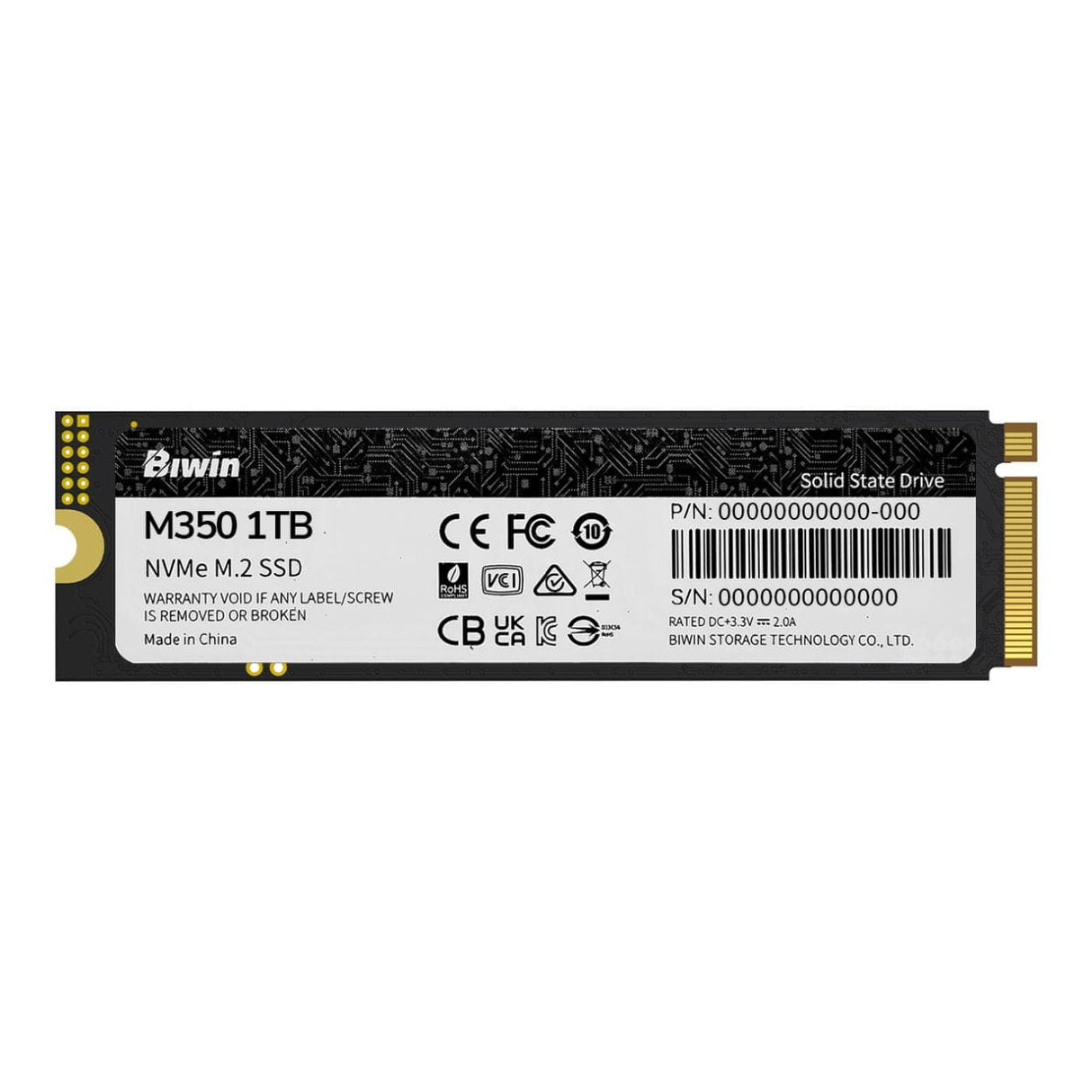 Biwin BM350NN01TB-RGX M.2 1TB PCIe 4.0 Internal SSD
