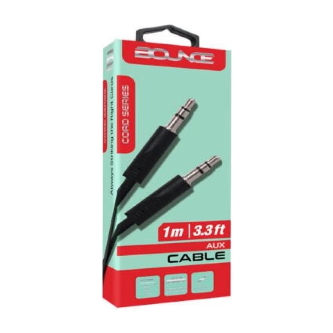 Bounce Cord Series AUX Male to Male Cable 1m BO-20002-BK