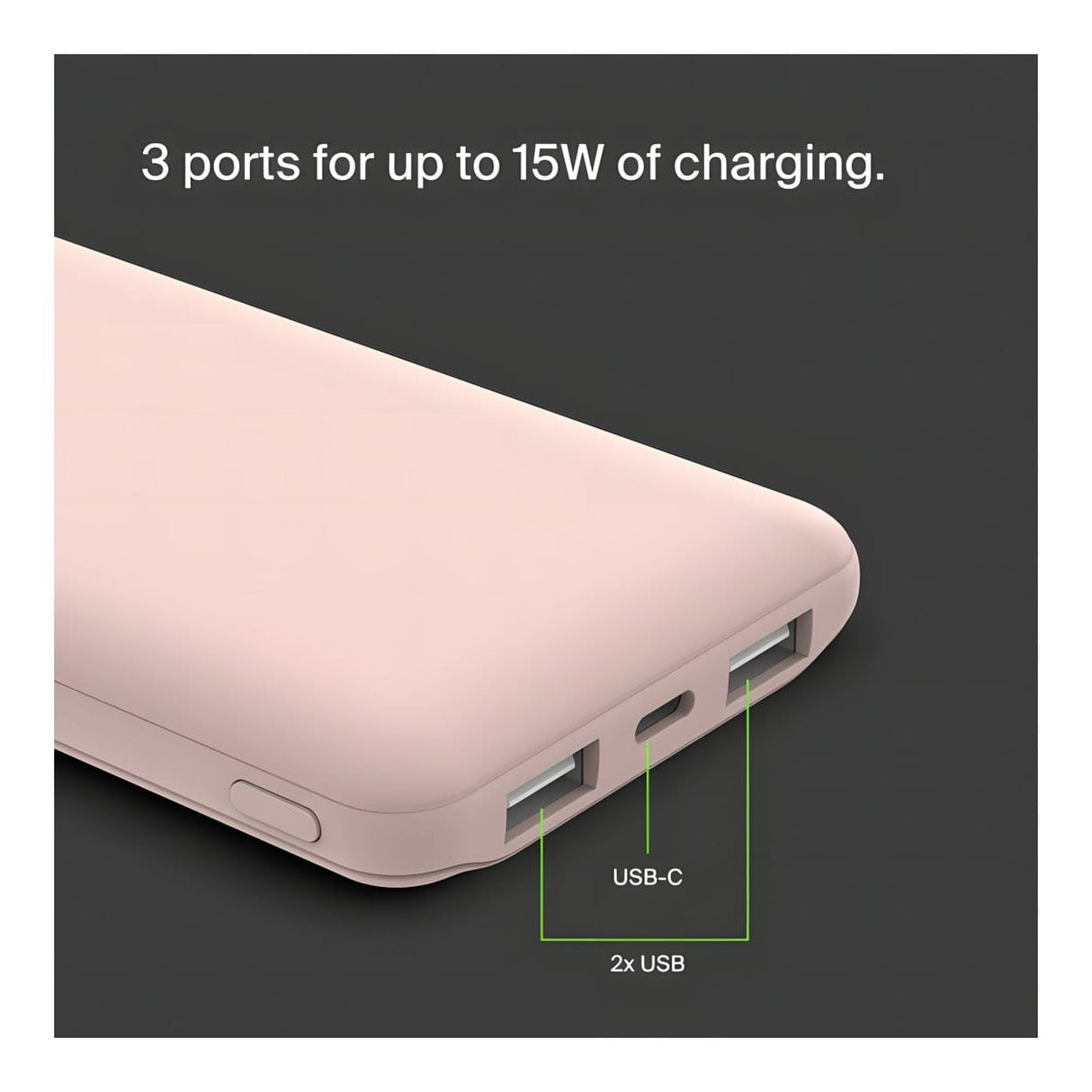 Belkin BoostCharge USB-C 15W 10,000mAh Power Bank - Rose Gold BPB011BTRG