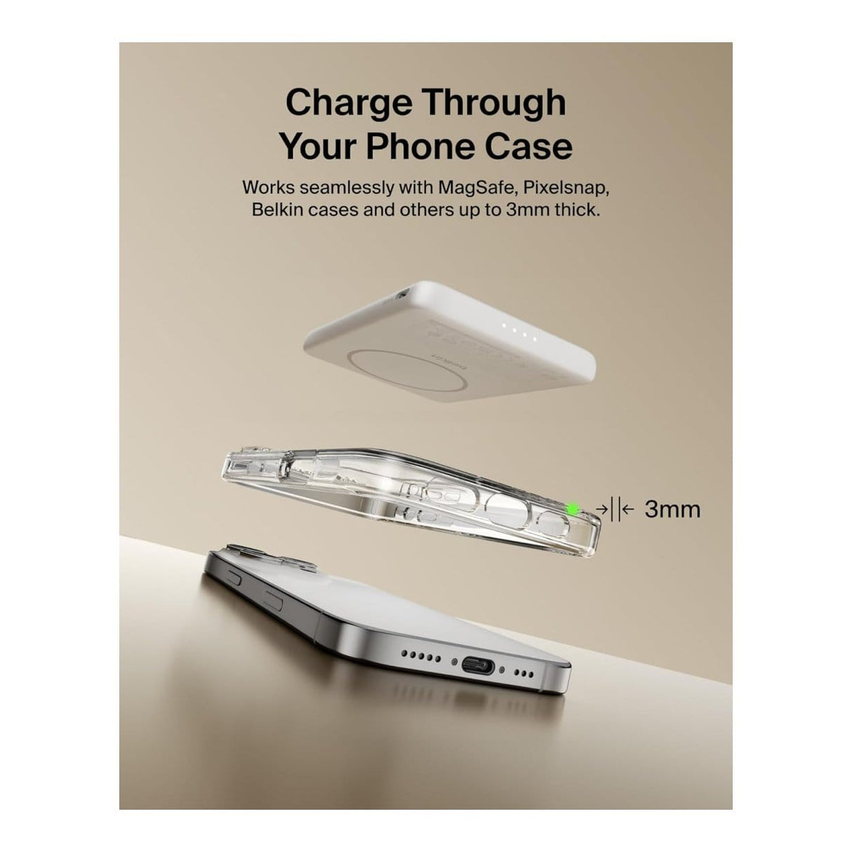 Belkin BoostCharge 5000mAh Slim Magnetic Powerbank White BPD010HQWH