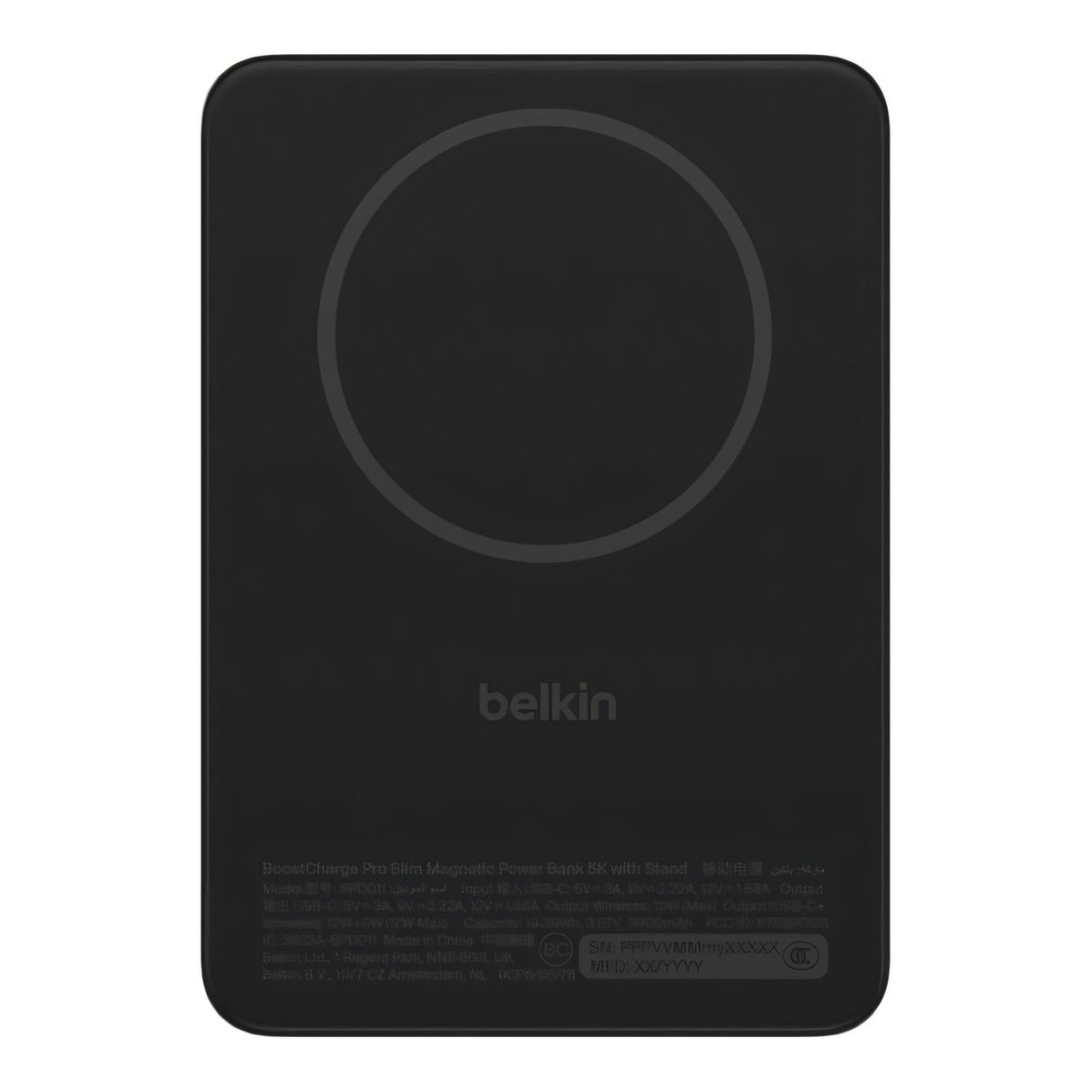 Belkin BoostCharge Qi2 5000mAh 15W Slim Magnetic Power Bank with Kickstand - Black BPD011HQBK