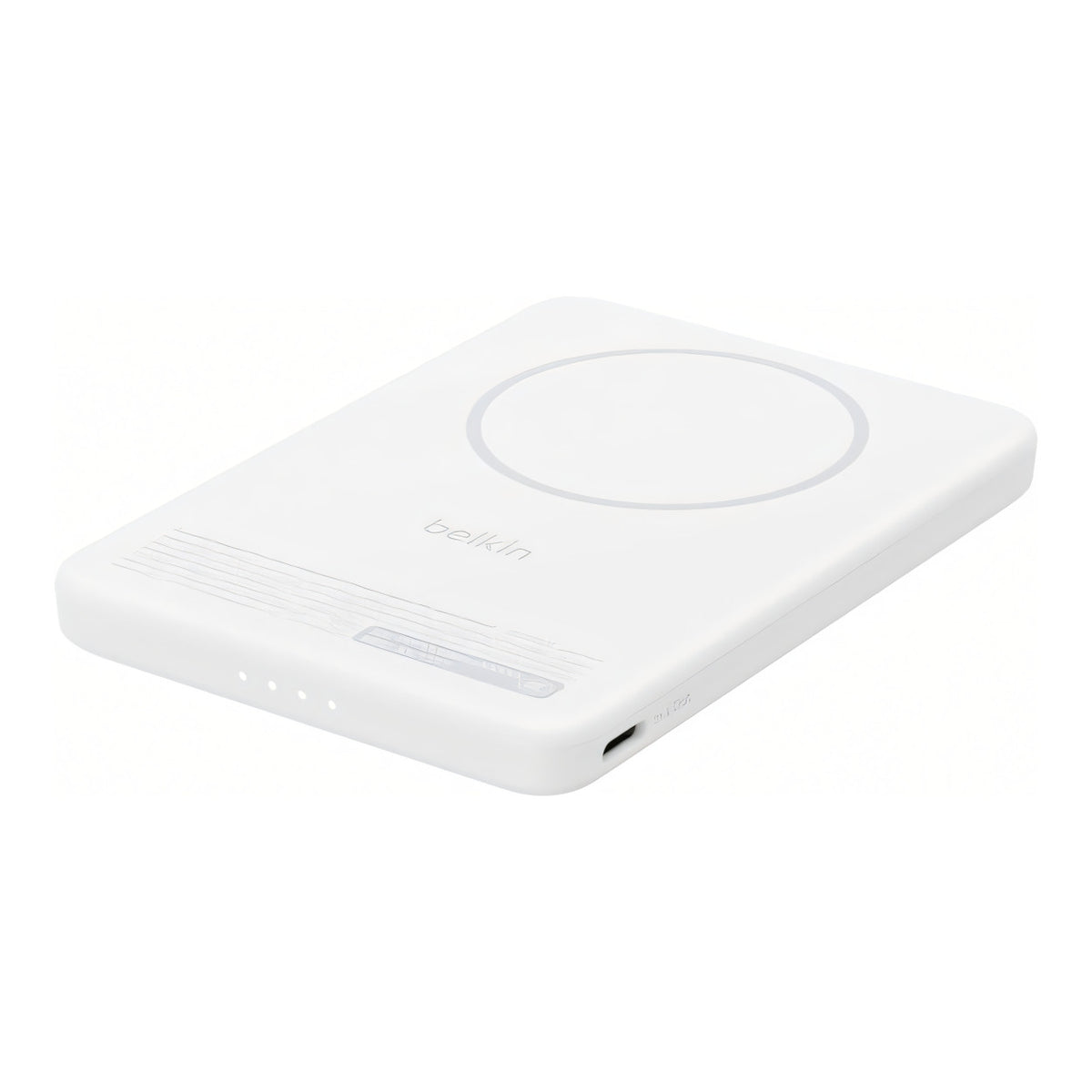Belkin BoostCharge Qi2 5000mAh 15W Slim Magnetic Power Bank with Kickstand - White BPD011HQWH