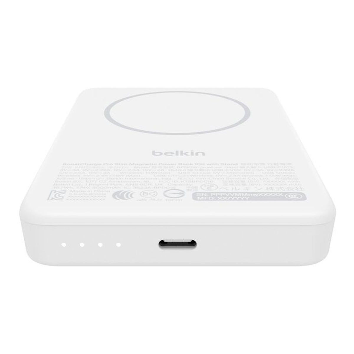Belkin BoostCharge Slim Magnetic 10000mAh Qi2 15W Power Bank with Kickstand White BPD016HQWH