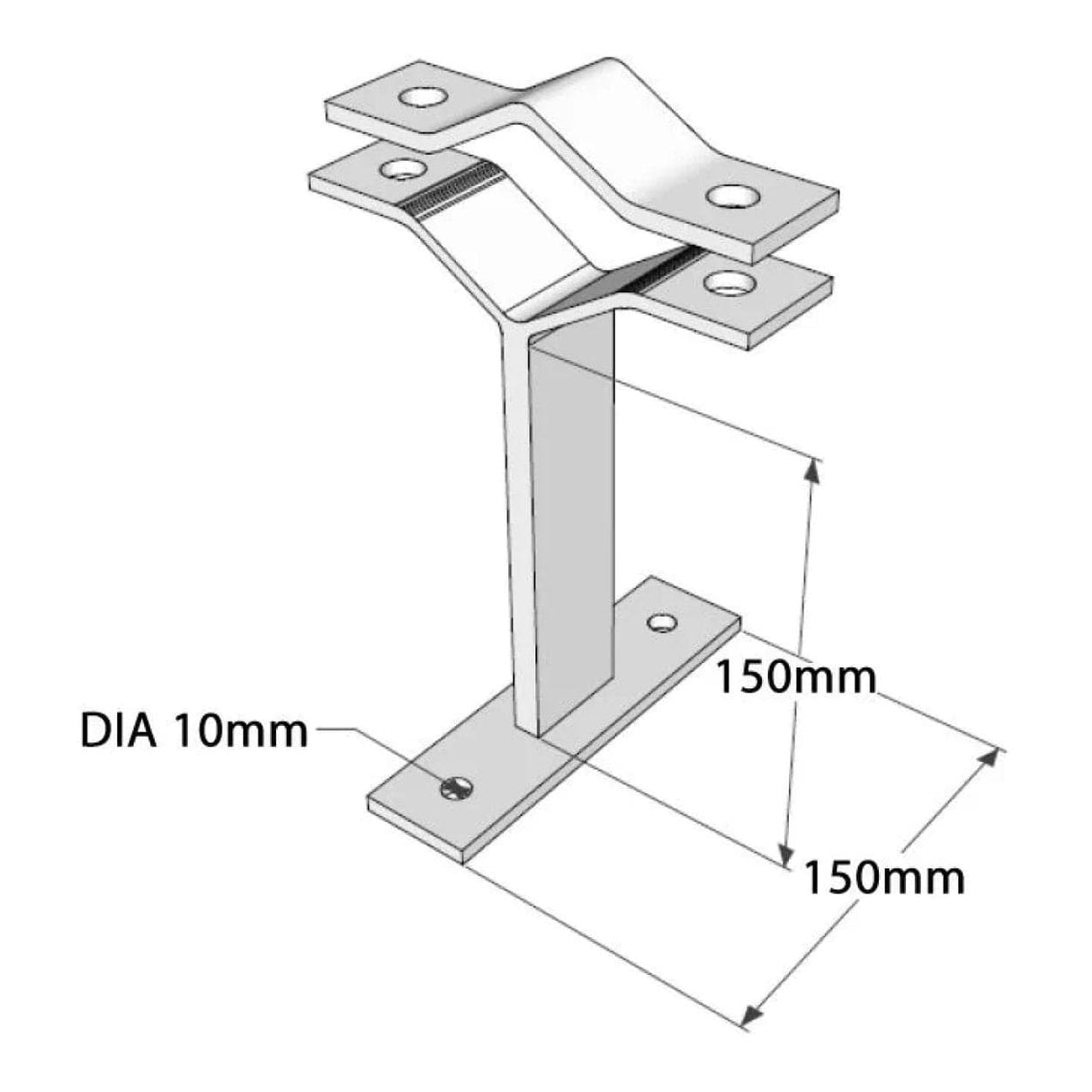 Scoop 150mm T-Stand off Bracket BRA-T150