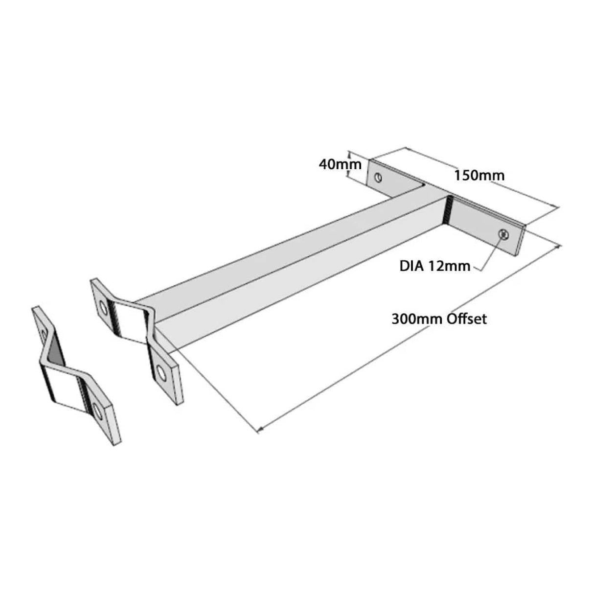 Scoop 300mm T-Stand off Bracket BRA-T300