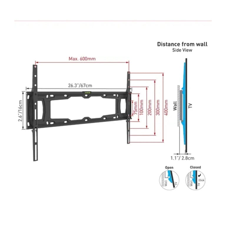 Barkan 32 to 90-inch Fixed TV Wall Mount BRAE400