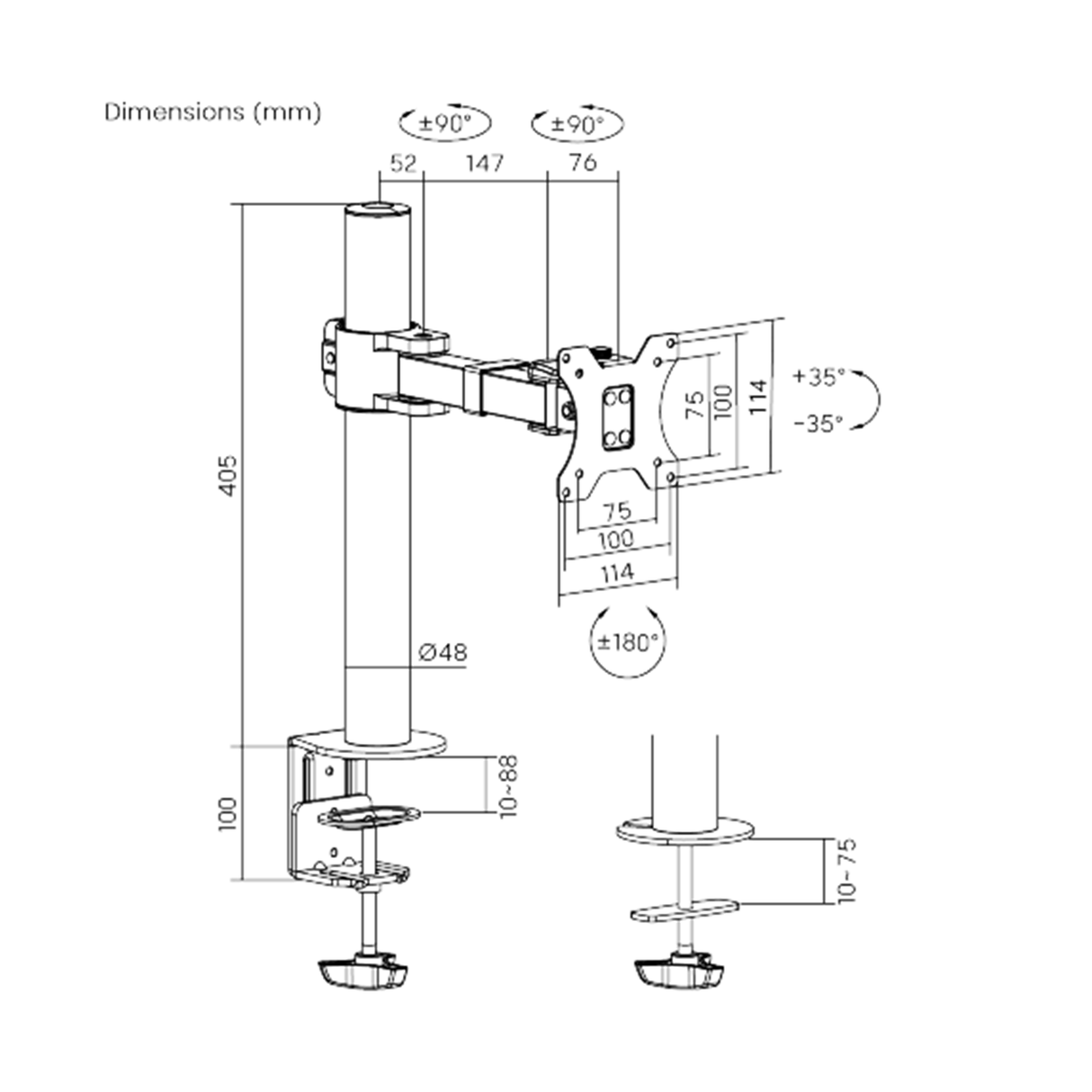 LinkQnet 17 to 32-inch Single Value Monitor Bracket BRK-LDT33-C011