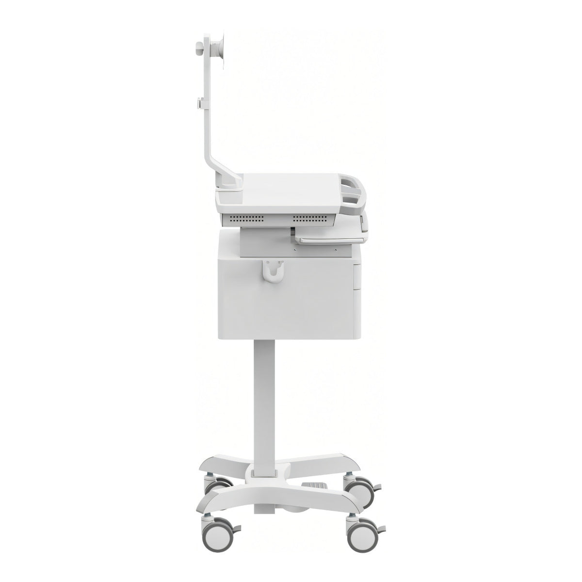 LinkQnet MED08-2 17-32-inch Monitor Arm Pneumatic Height-Adjustable Medical Cart with Drawers BRK-MED08-2
