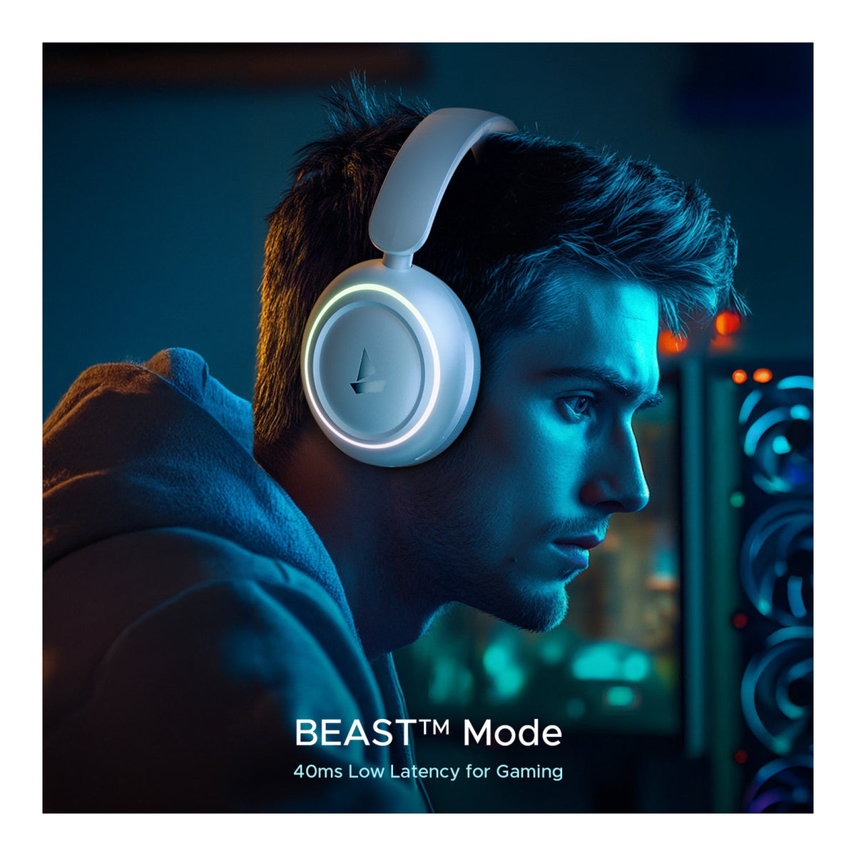 boAt Rockerz 480 Wireless Headphones - White Sabre BT-WH-ROC480-WS