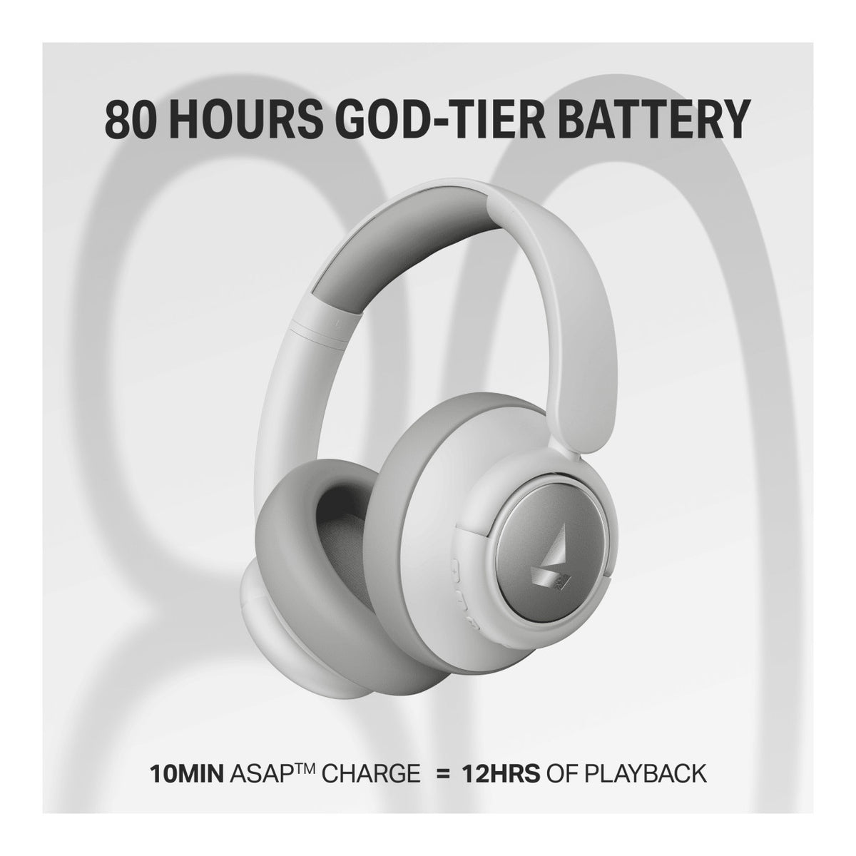boAt Rockerz Plus 450 ANC Wireless Headphones - White Sabre BT-WHA-ROC450P-WS