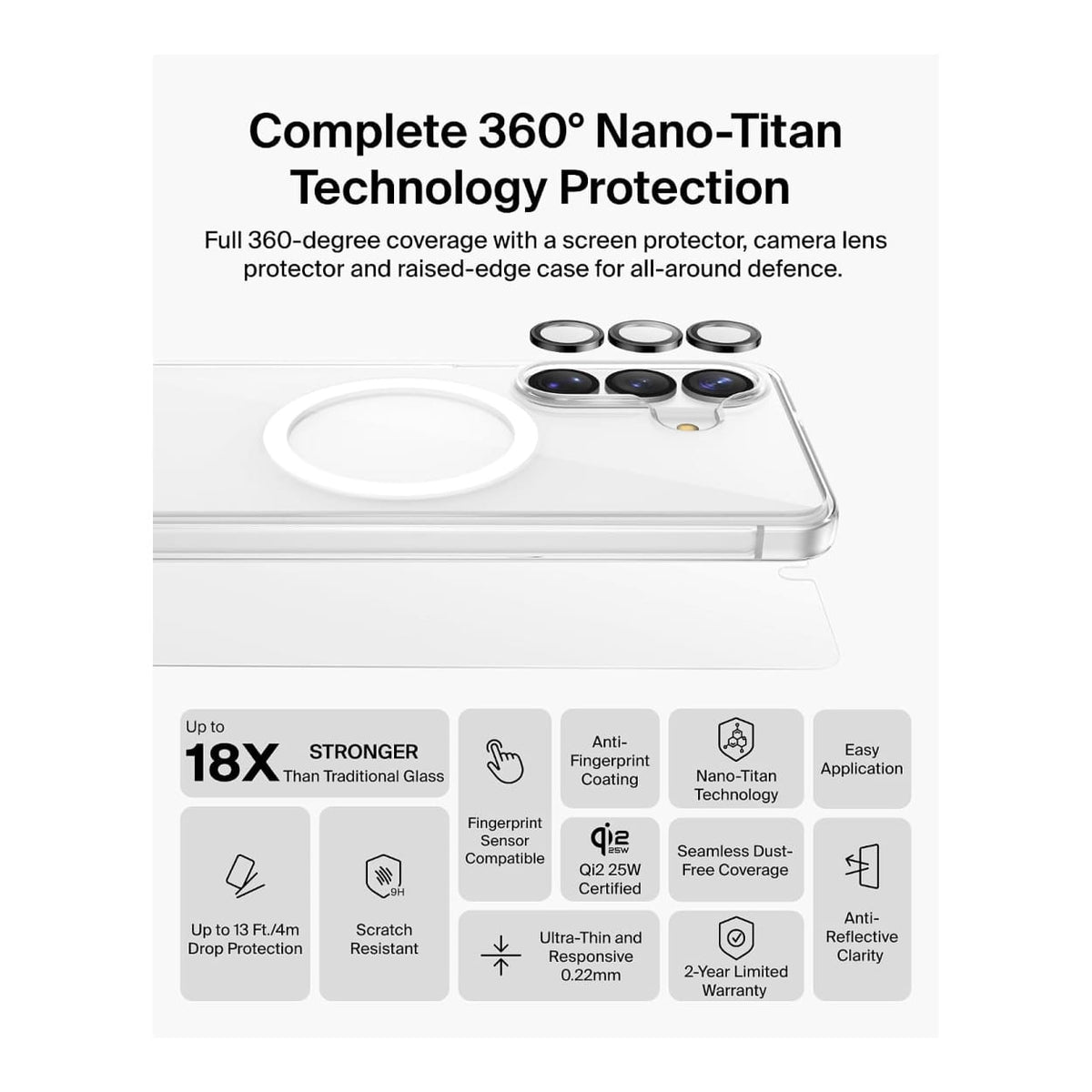 Belkin ScreenForce Titan 3-in-1 Protective Bundle for Samsung S26 BUA002HQ