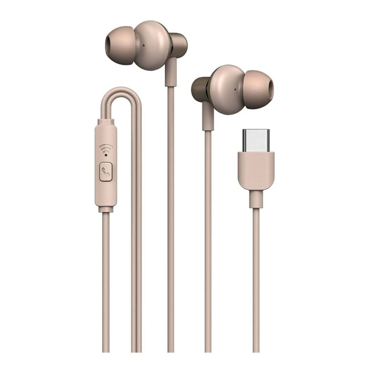 SonicGear Hyperbass Buds 1 Type-C Wired Earphones Champagne BUDS1TYPECCHAMPAGNE