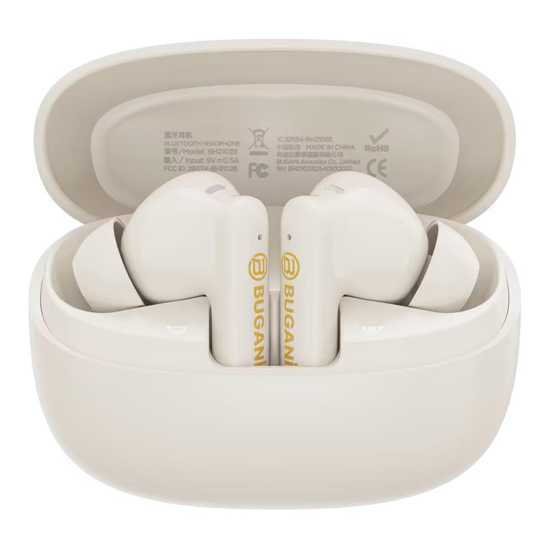 Bugani FreeBuds B20 Wireless Earbuds Creamy White BUG-B20-CW