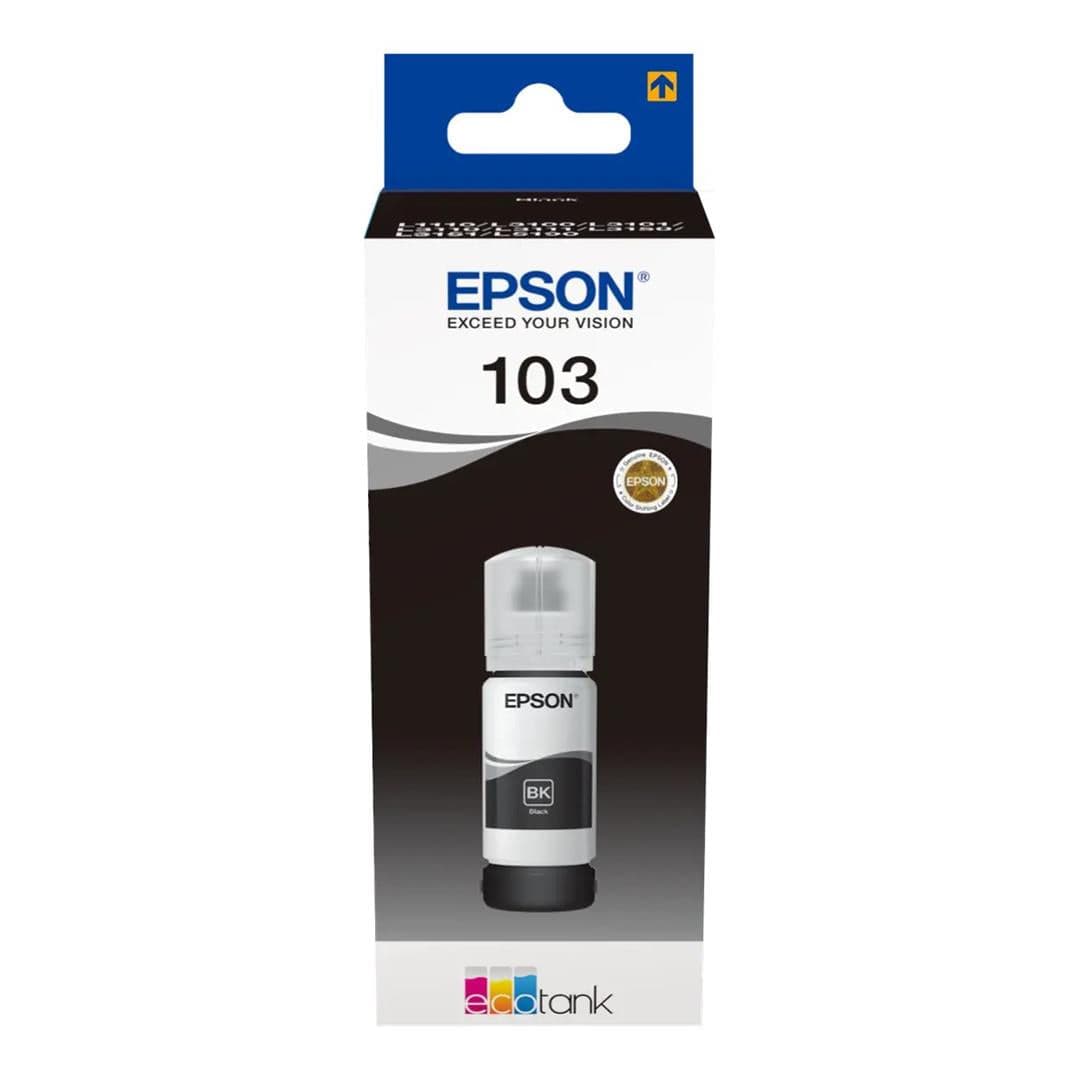 Epson 103 Ink Bottle Black EcoTank Original 65ml Single-pack C13T00S14A