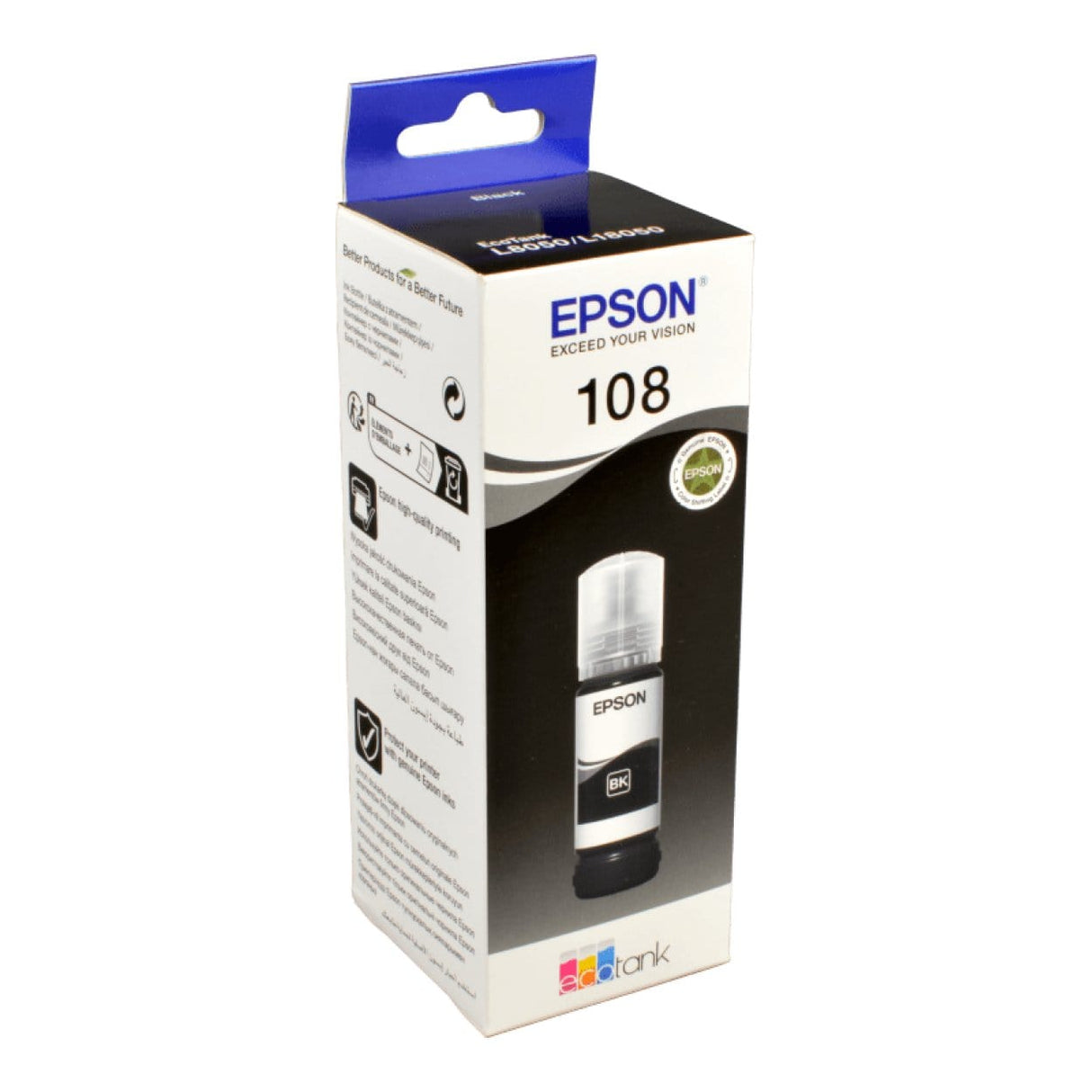 Epson 108 Ink Bottle Black EcoTank Original 70ml Single-pack C13T09C14A