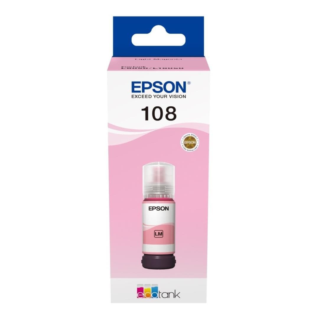 Epson 108 Ink Bottle Light Magenta EcoTank Original 70ml Single-pack C13T09C64A