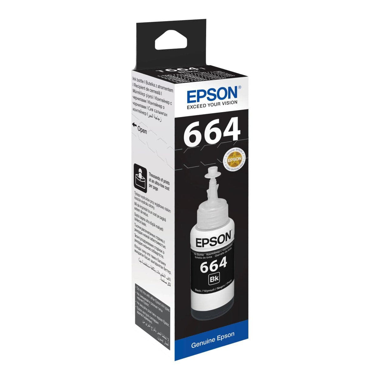 Epson 664 Ink Bottle Black EcoTank Original 70ml Single-pack C13T66414A