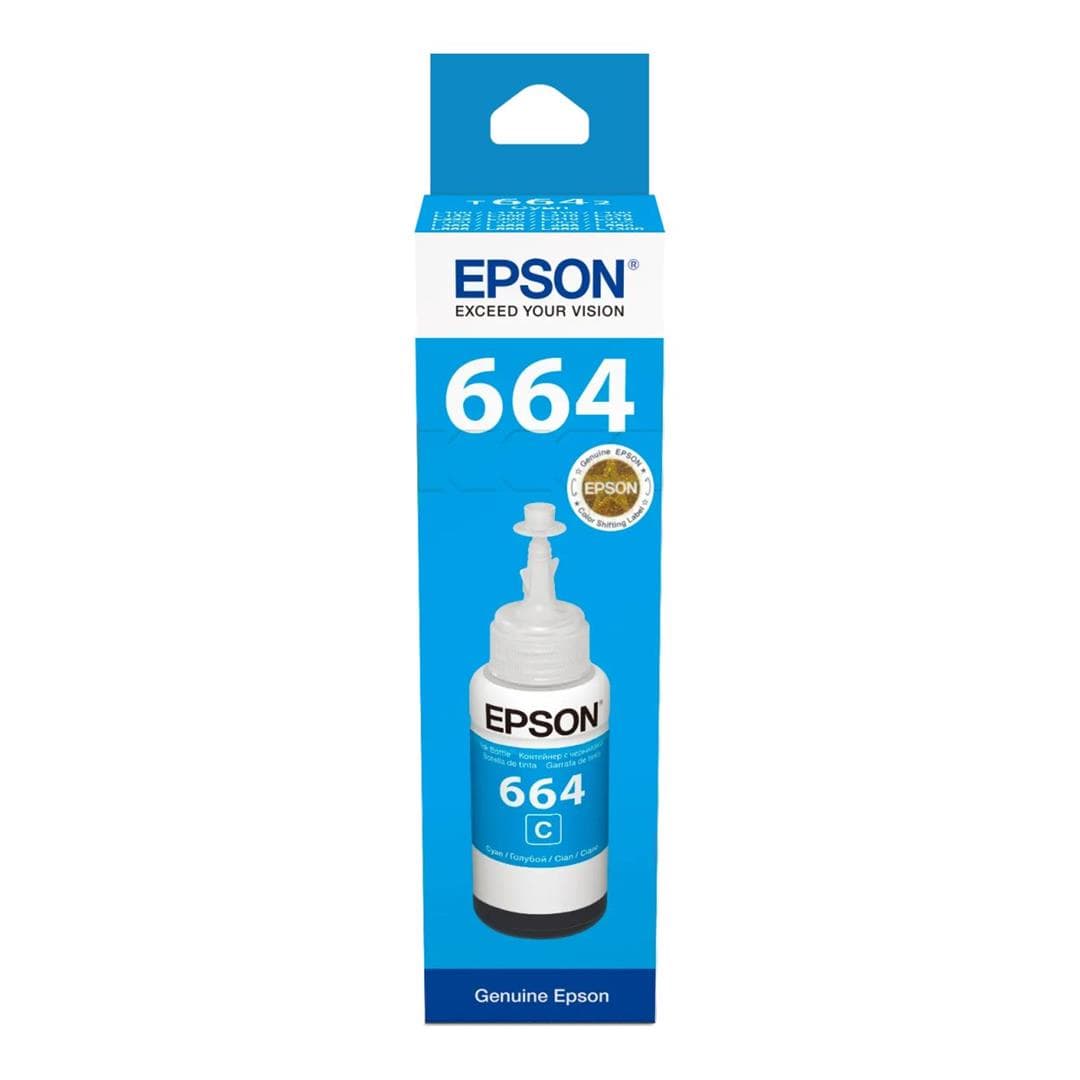 Epson 664 Ink Bottle Cyan EcoTank Original 70ml Single-pack C13T66424A