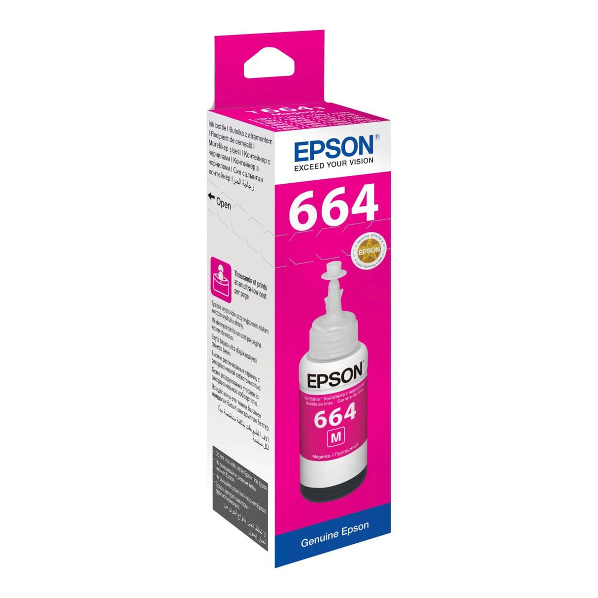 Epson 664 Ink Bottle Magenta EcoTank Original 70ml Single-pack C13T66434A