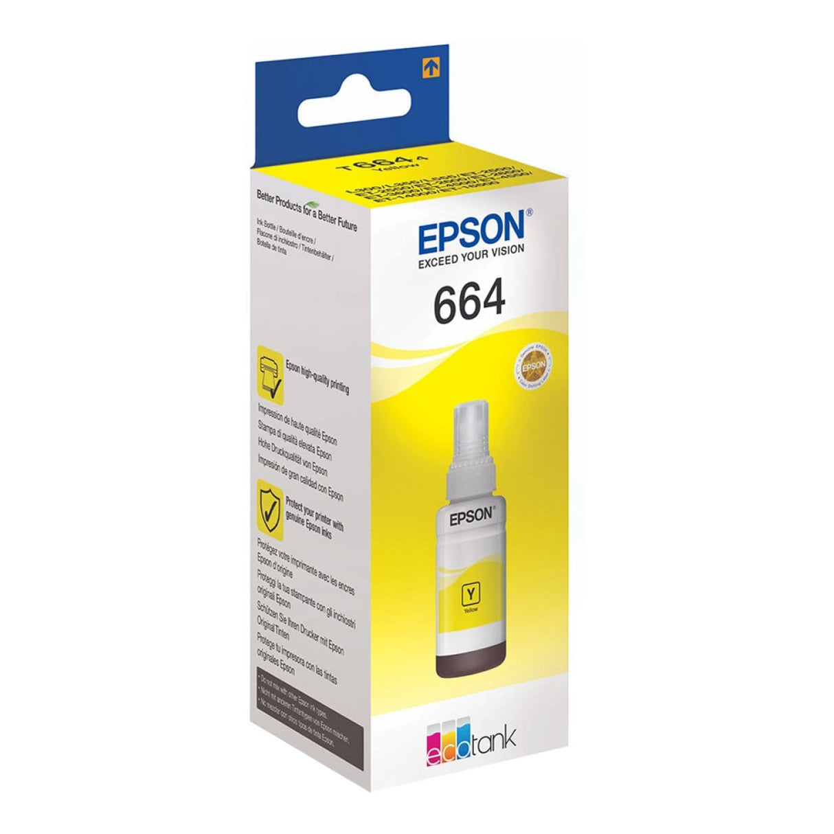 Epson 664 Ink Bottle Yellow EcoTank Original 70ml Single-pack C13T66444A