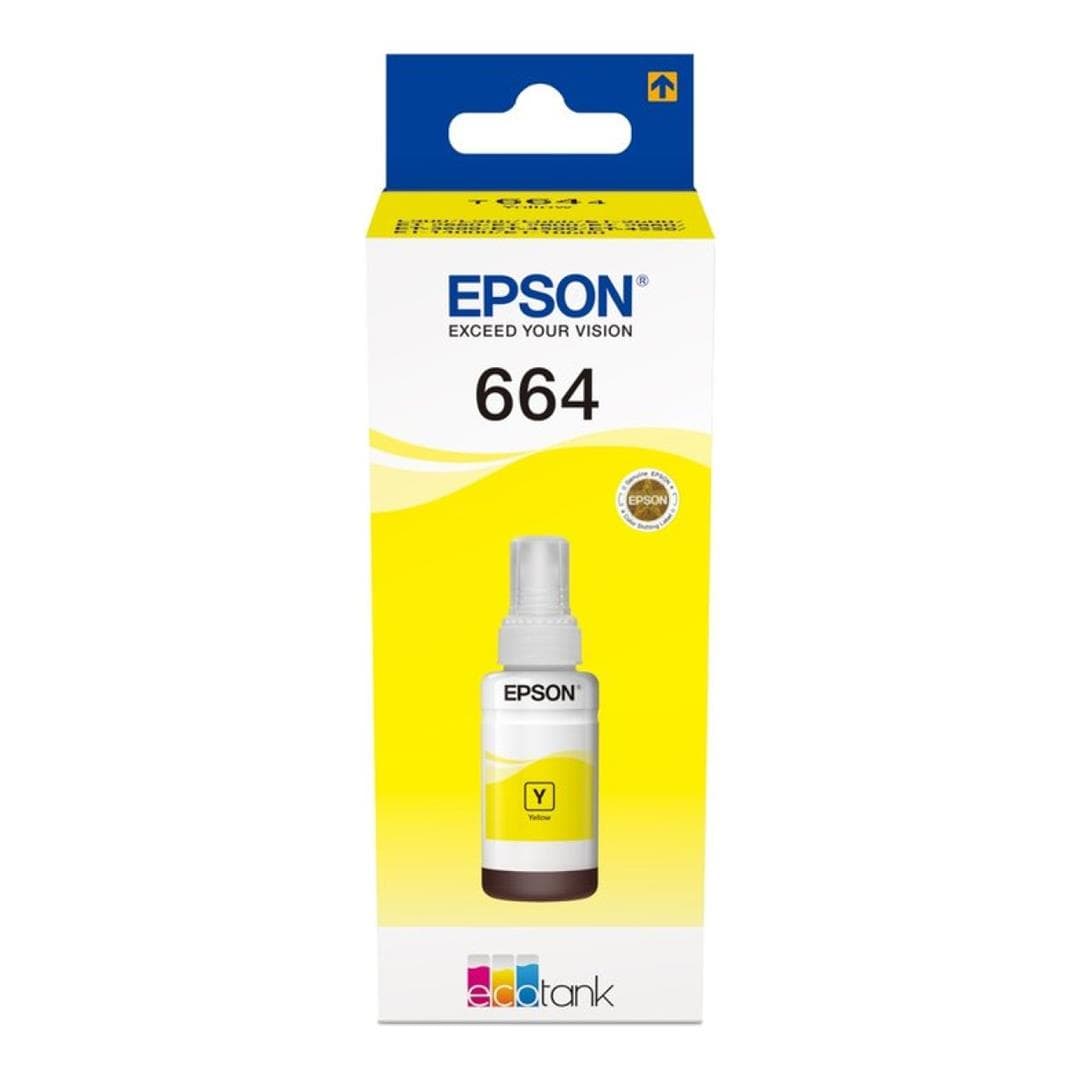 Epson 664 Ink Bottle Yellow EcoTank Original 70ml Single-pack C13T66444A