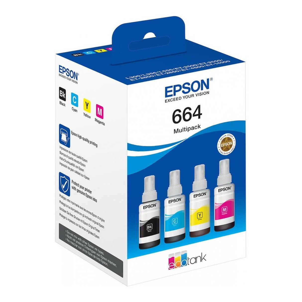 Epson 664 Ink Cartridge Colour EcoTank Original 280ml Multi-pack C13T66464A