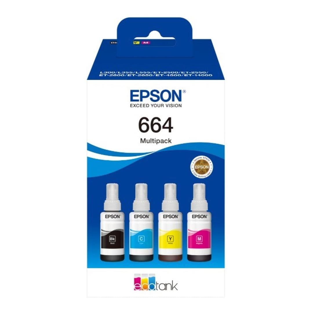 Epson 664 Ink Cartridge Colour EcoTank Original 280ml Multi-pack C13T66464A