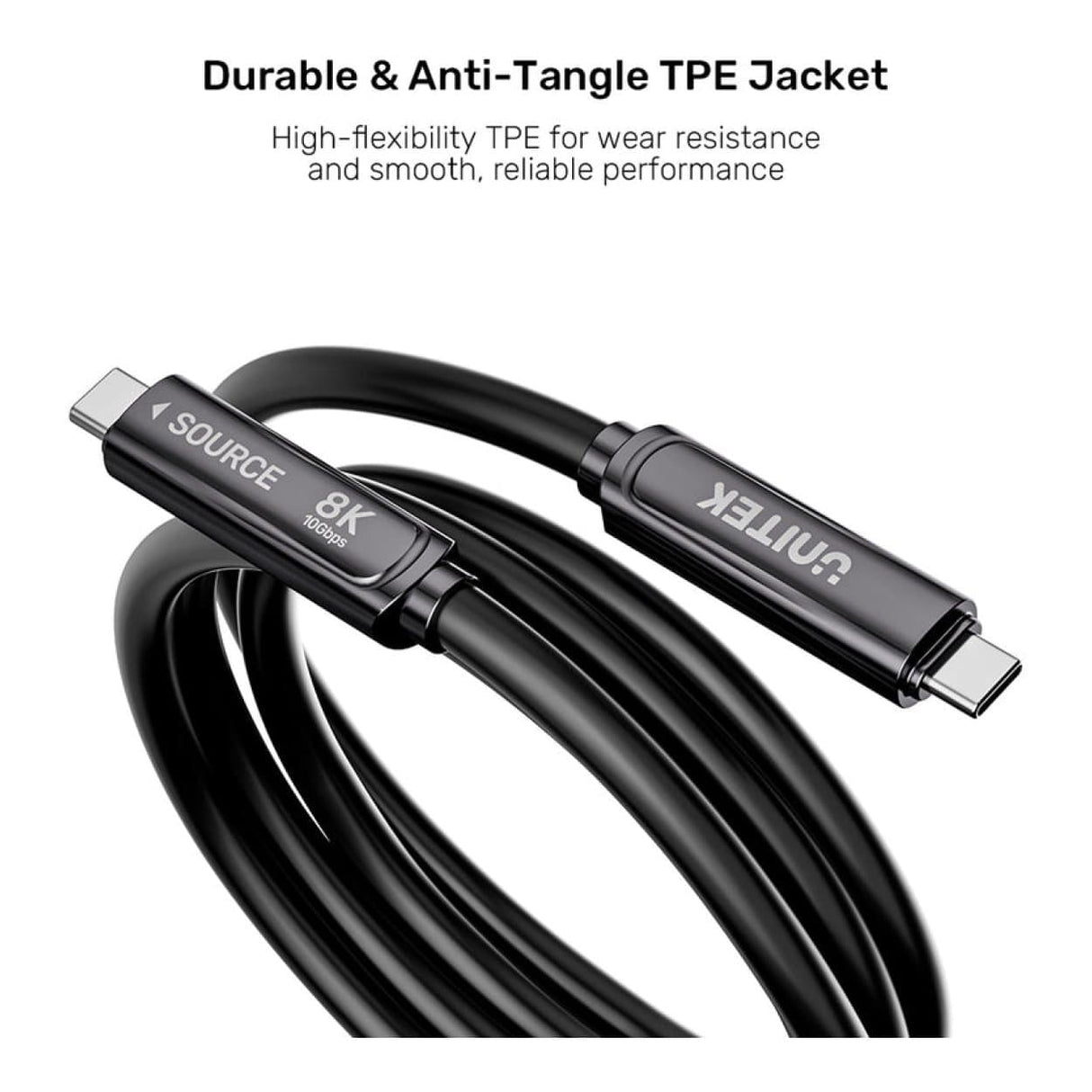 Unitek 8K Fiber Optic Type-C Male to Male Full-Featured Cable 5m C14178ABK01-5M
