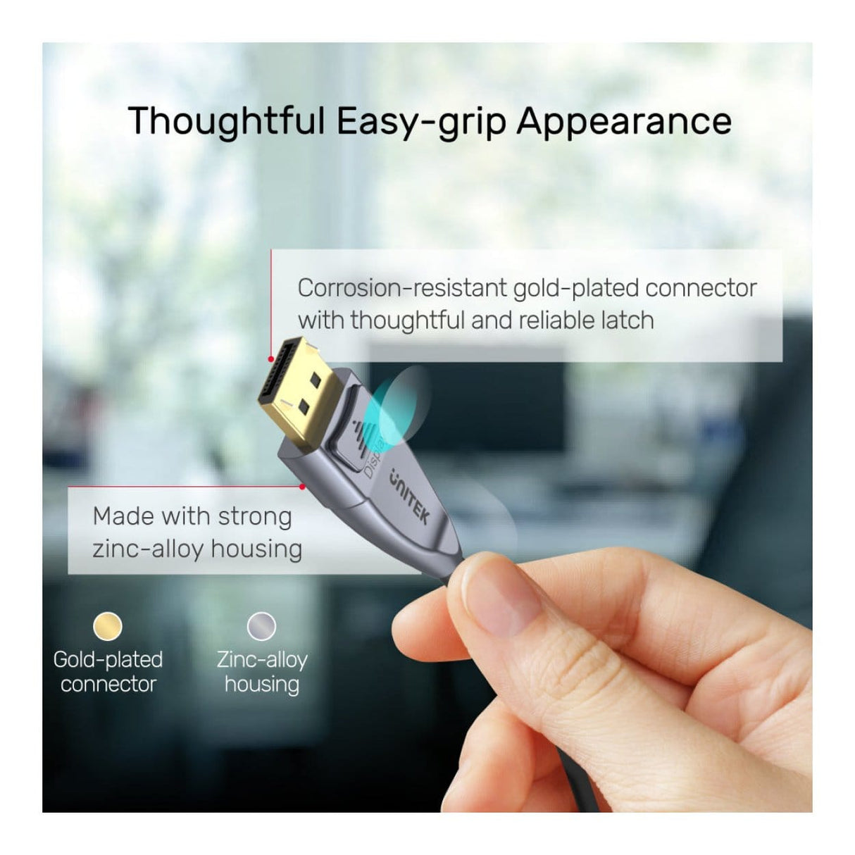 Unitek 8K DisplayPort 1.4 Male to Male Fiber Optic Cable 30m C1619GY