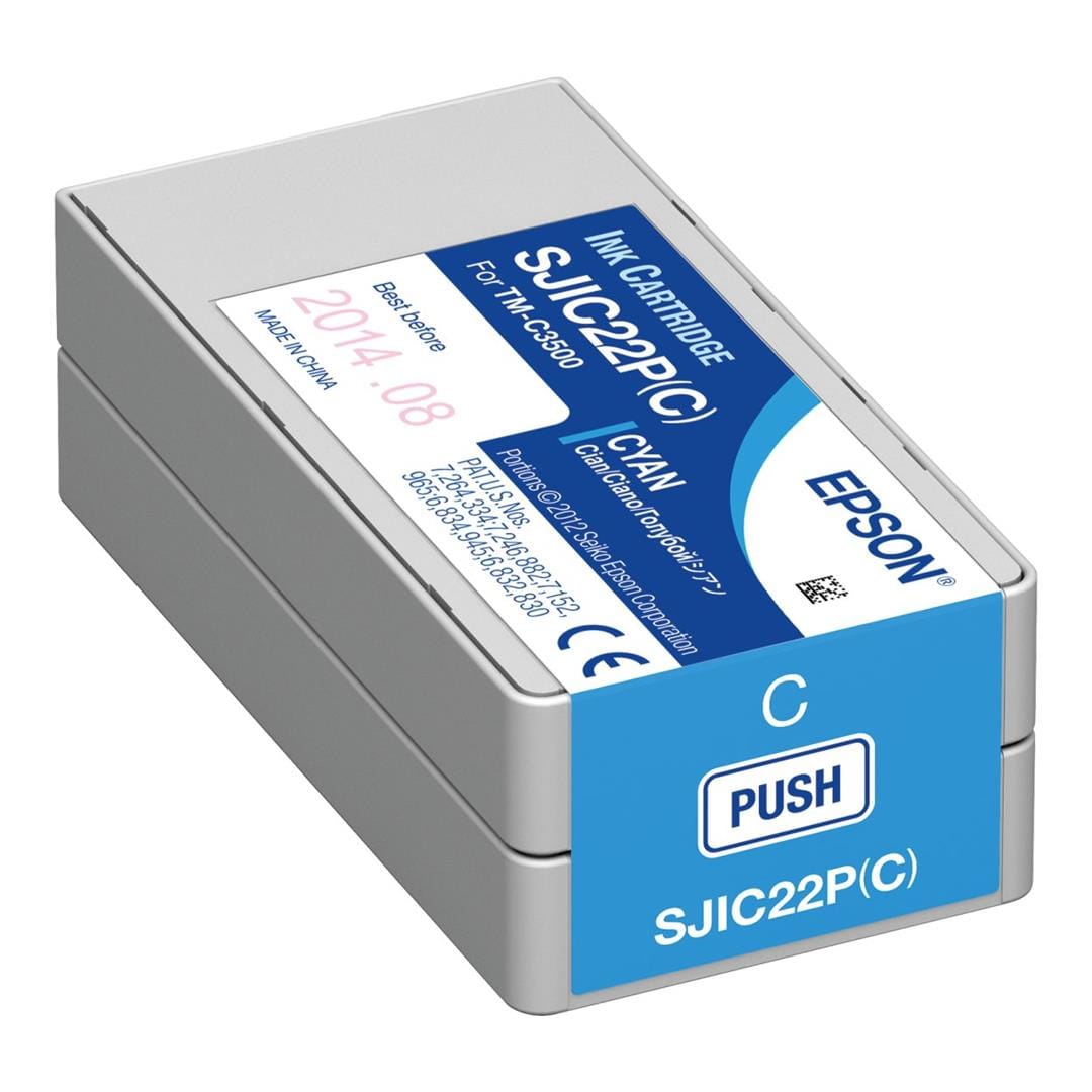 Epson SJIC22P Cyan Ink Cartridge Original C33S020602 Single-pack