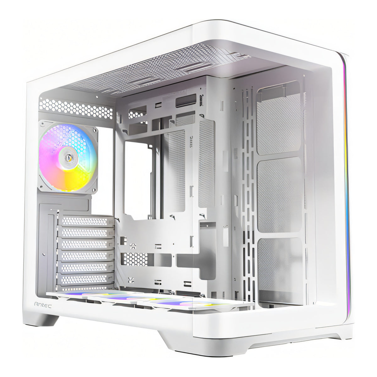 Antec C5 Curve ARGB Dual Chamber Mid-Tower ATX Gaming White PC Case