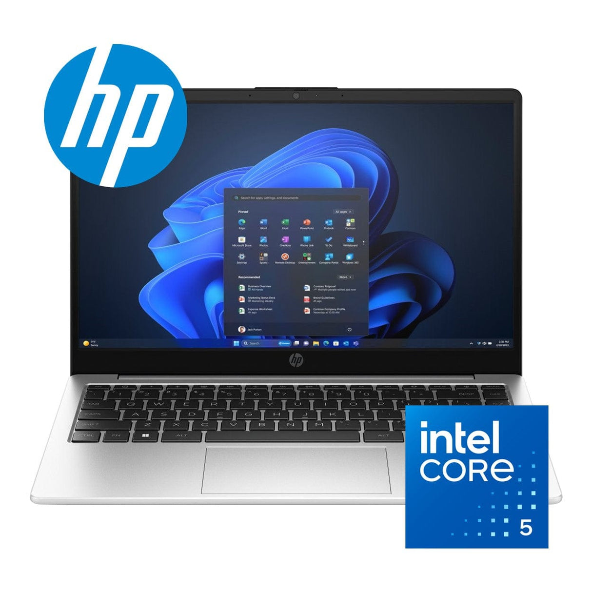 HP 240R G10 14-inch FHD Laptop - Intel Core 5 120U 512GB SSD 8GB RAM FreeDOS Silver