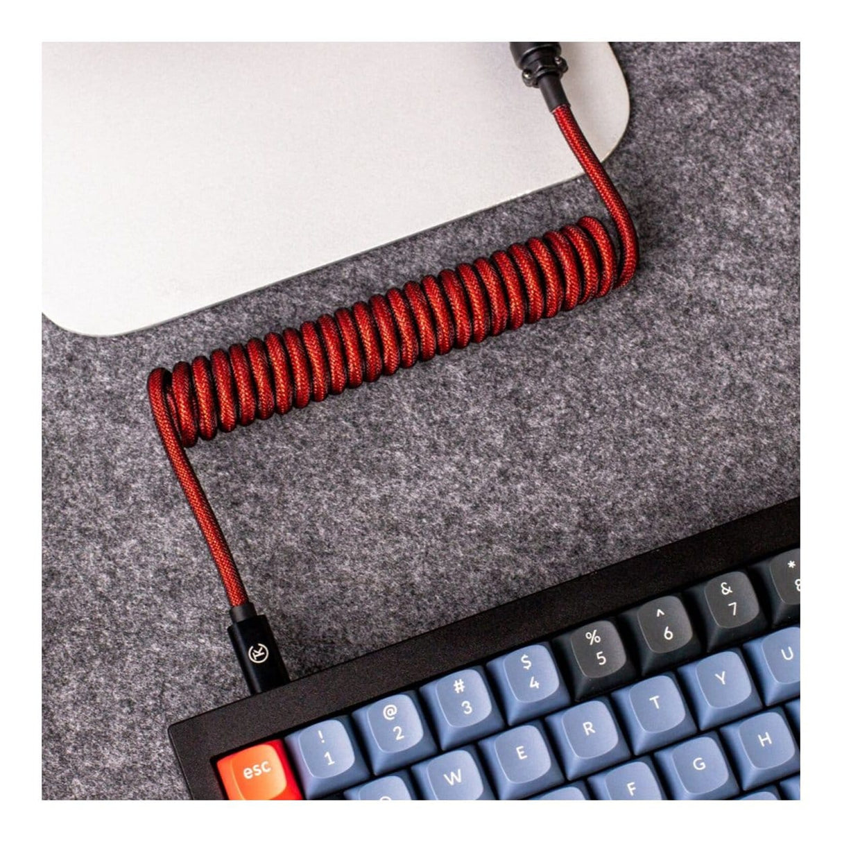 KeyChron Premium Coiled Aviator Cable - Red CAB-2