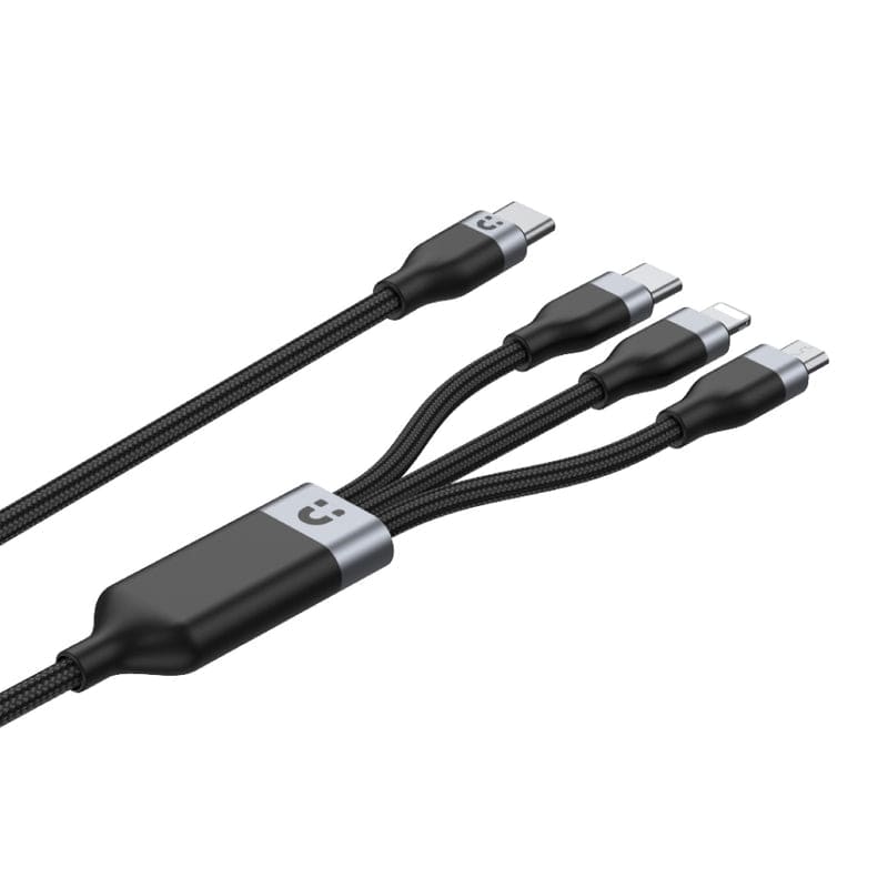 Unitek 3-in-1 1.5M USB-C to Lightning Micro USB Charging Cable Black CAB-3IN1-C14101B-1.5
