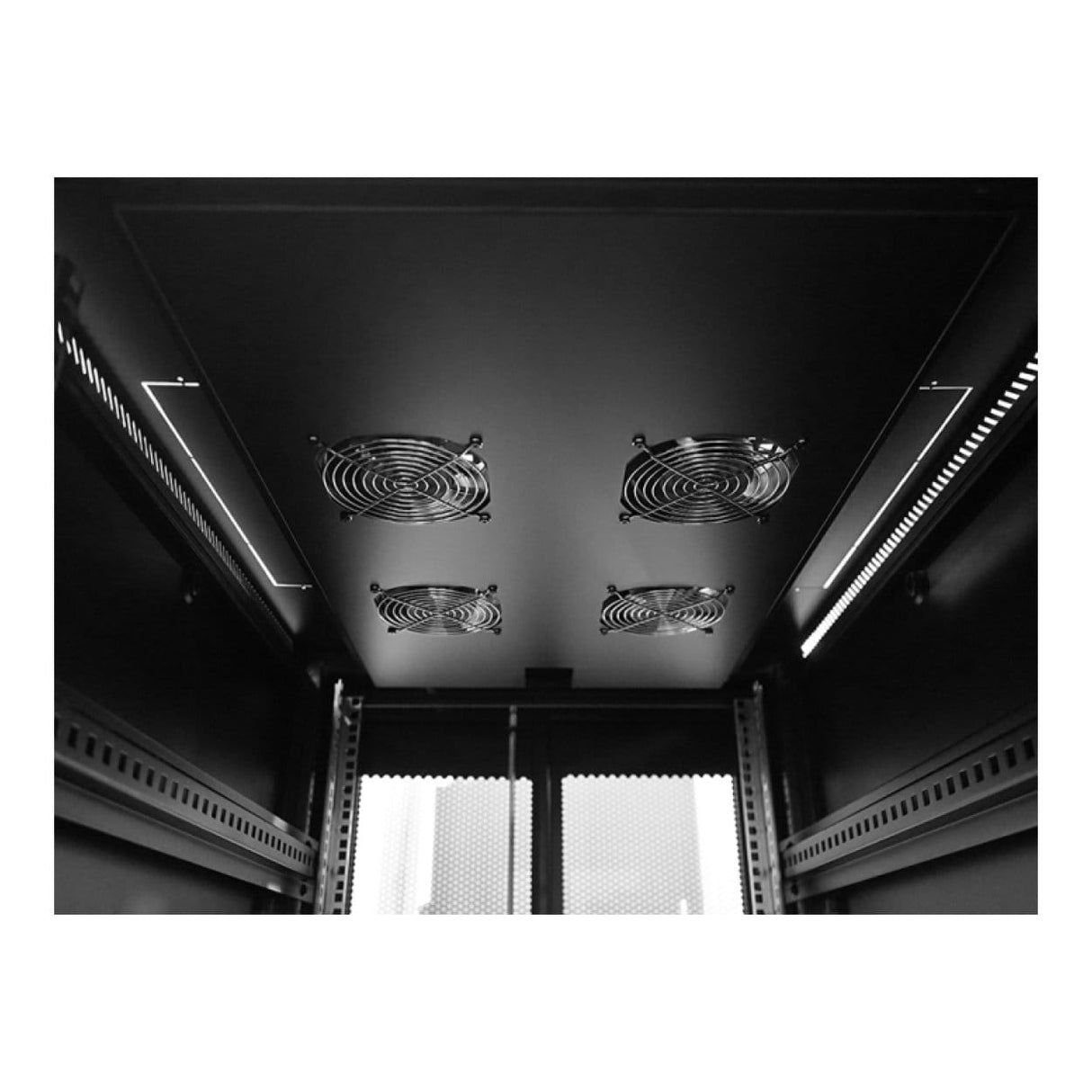 Linkbasic 42U 1M Deep Cabinet 4 Fans 3 Shelves & Perforated Steel Doors