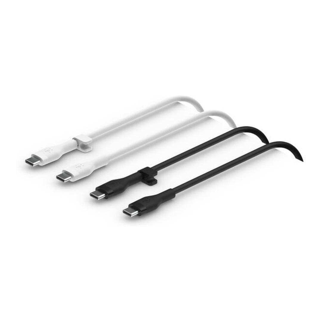 Belkin 1m BoostCharge Flex 60W USB-C to USB-C Cable 2-pack Black and White CAB009BT1MBW2PK