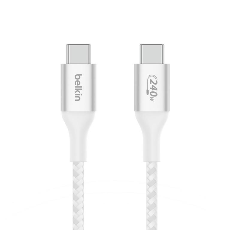 Belkin BoostCharge 240W PD USB Type-C to USB Type-C 1m Braided Cable White CAB015BT1MWH