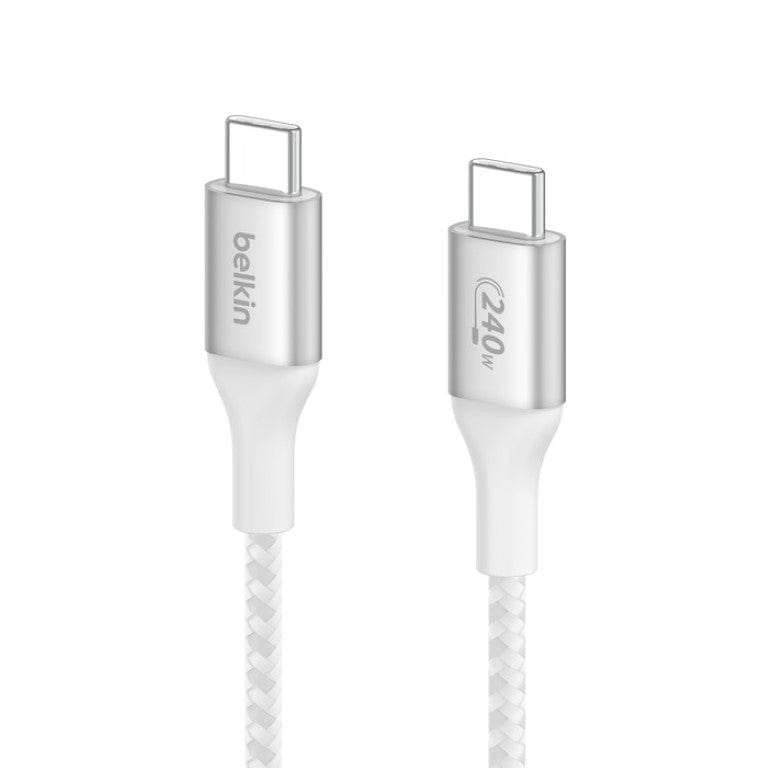 Belkin BoostCharge 240W PD USB Type-C to USB Type-C 1m Braided Cable White CAB015BT1MWH