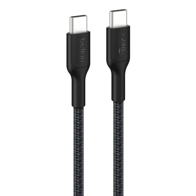 Belkin 2m BoostCharge Pro 240W USB-C to USB-C Braided Cable Black CAB025HQ2MBK