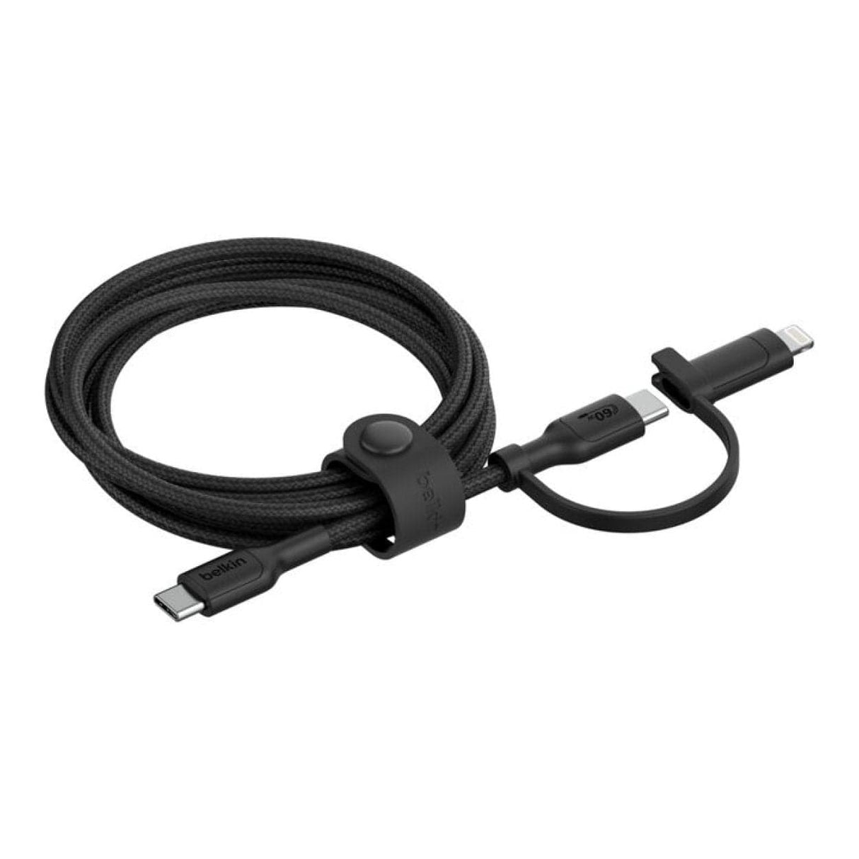 Belkin BoostCharge Pro 2-in-1 Type-C with Lightning Connector USB Cable 1.5m Black CAC003HQ1.5MBK