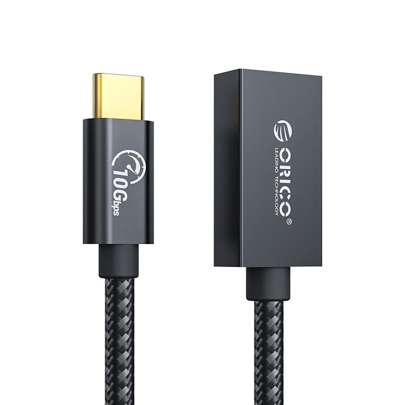 Orico Type-C Male to USB3.1 Female Braided Data Cable Black CAF31-10-BK-BP