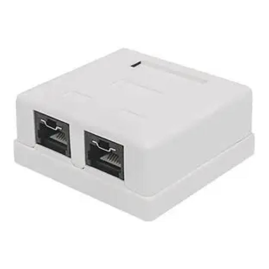 Unbranded CAT6A Shielded Dual-Port RJ45 Wall Box CAT6A-WB-2