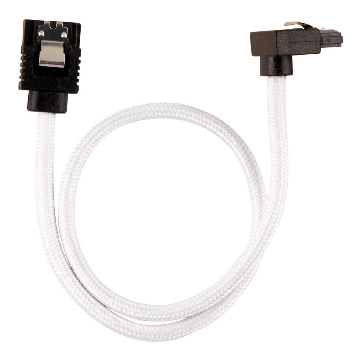 Corsair Premium Sleeved 90 Degree Connector SATA 6Gbps Cable 30cm White CC-8900279