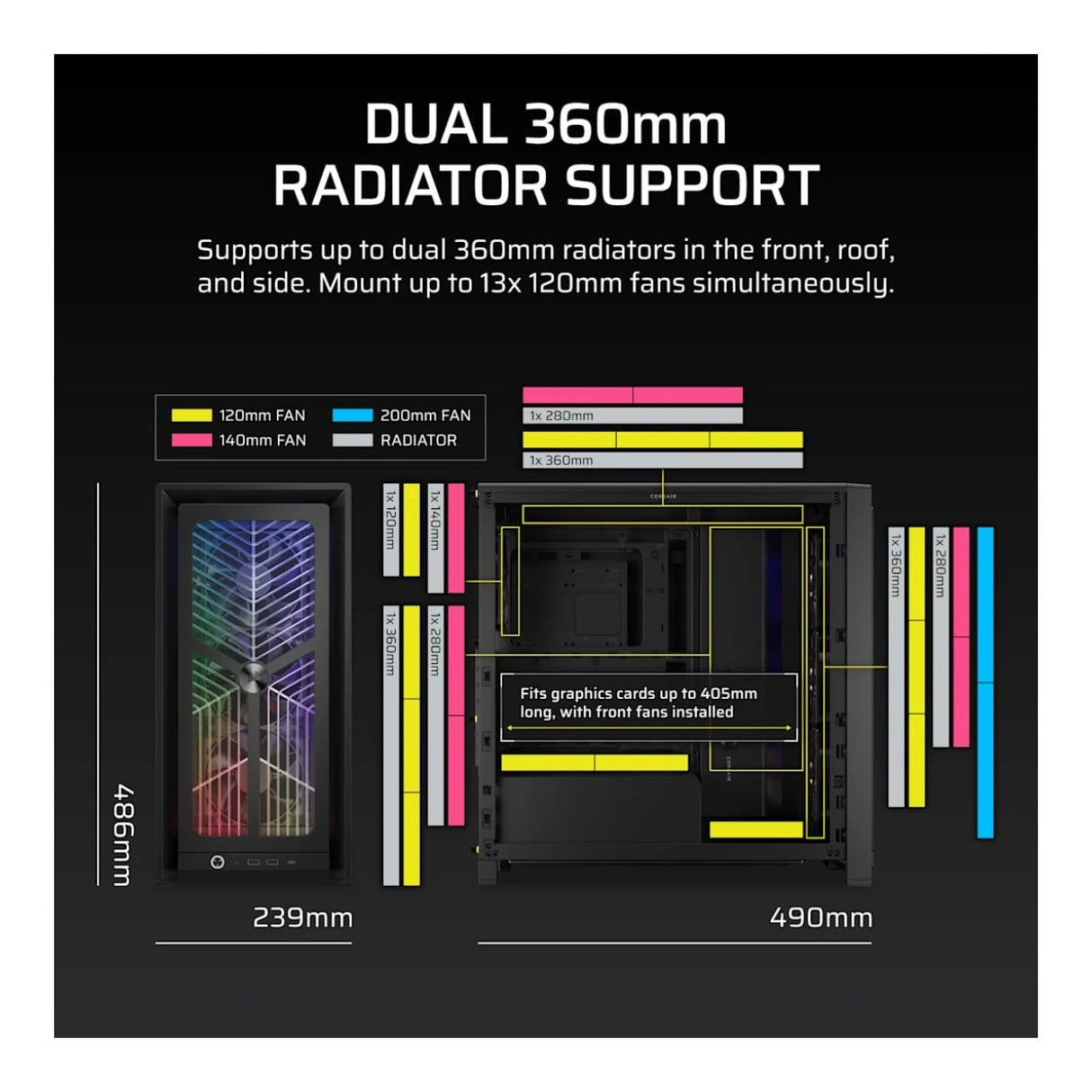 Corsair FRAME 4000X RS Mid-Tower PC Case Black CC-9011302-WW
