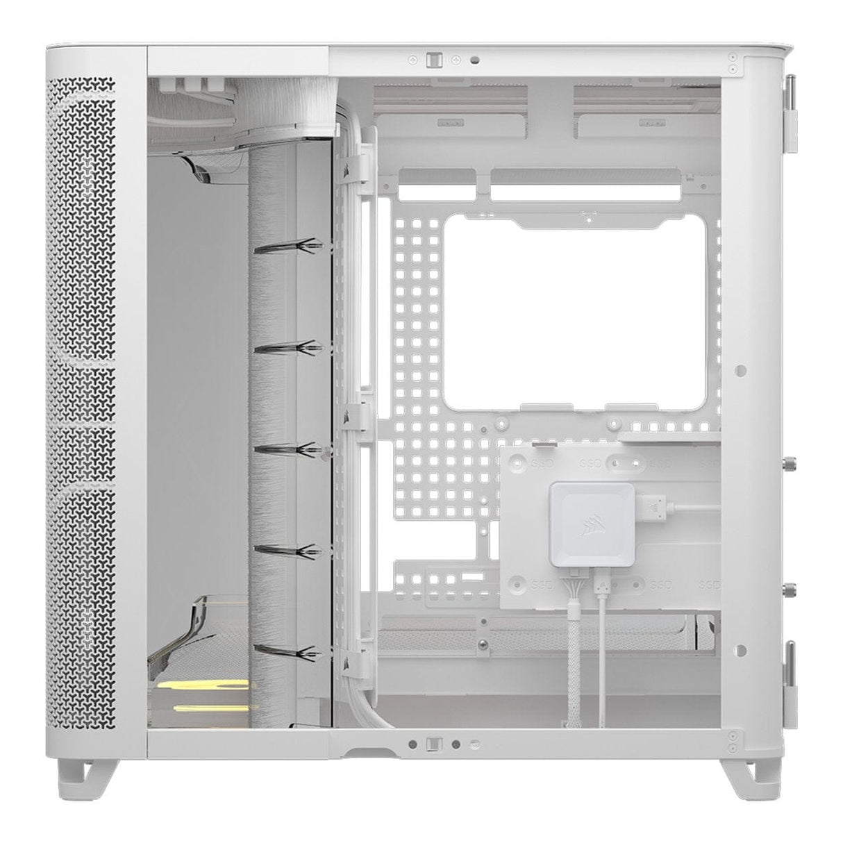 Corsair AIR 5400 LX-R RGB iCUE LINK Triple Chamber Mid-Tower PC Case - White CC-9011321-WW
