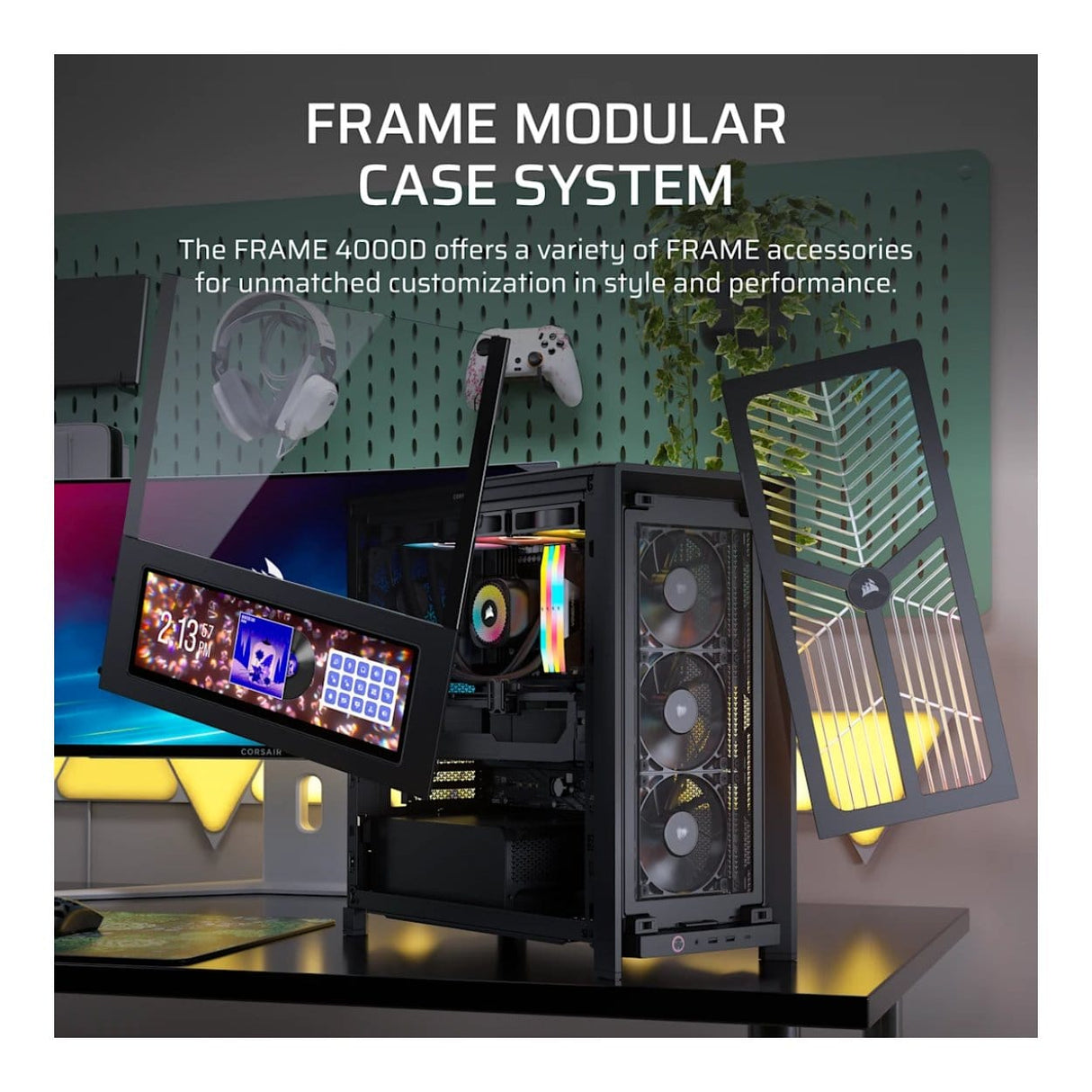 Corsair FRAME 4000D RS WOOD Modular Mid-Tower PC Case Walnut CC-9011340-WW
